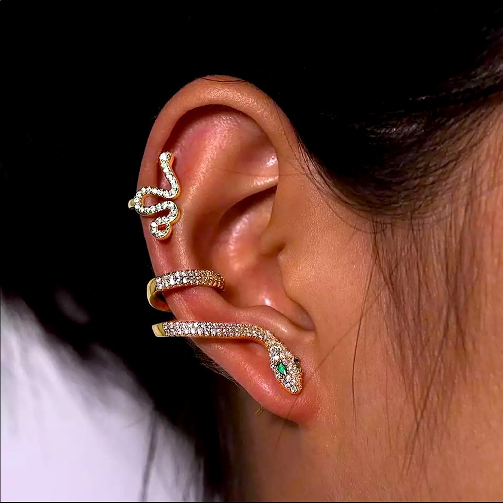 2pcs set clip on earrings ear cuffs